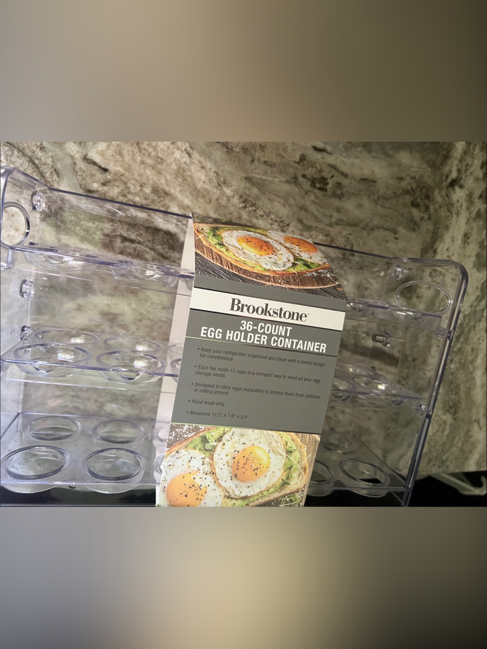 Brookstone Clear Plastic Egg Storage Organizer